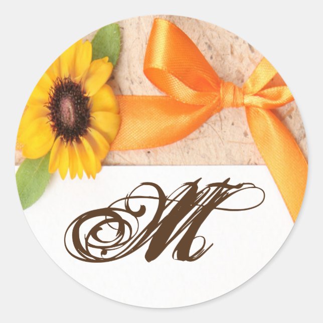 Adesivo Redondo 20 - 1.5 Envelope Selo Russo de Girassol (Frente)