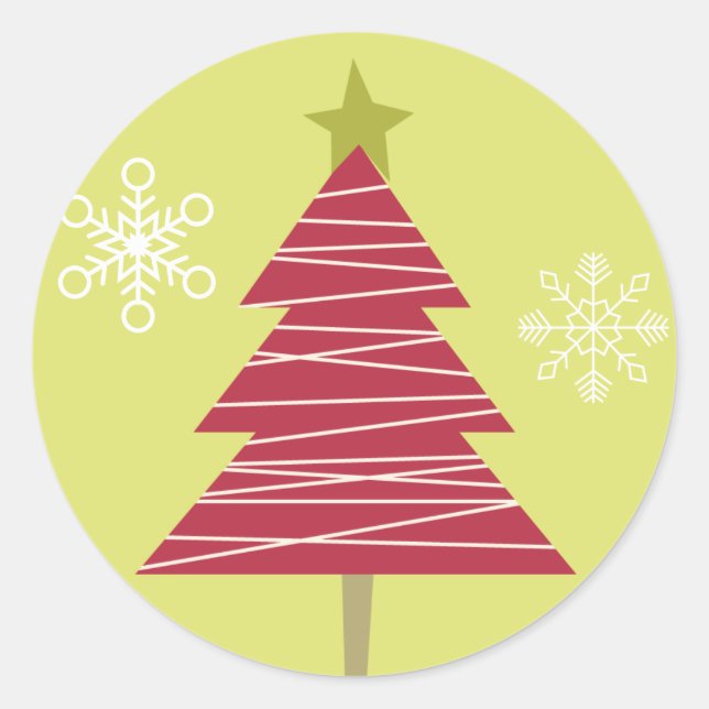 Adesivo Redondo 20 - 1,5" Envelope Selo Vermelho Árvore Natal Holl (Frente)