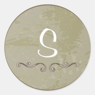 Adesivo Redondo 20 - 1.5 Envelope Selo Vintage