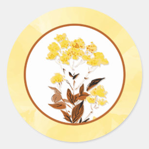 Adesivo Redondo 20 - 1,5" Envelope Sticker Mostarda Amarelo Fl