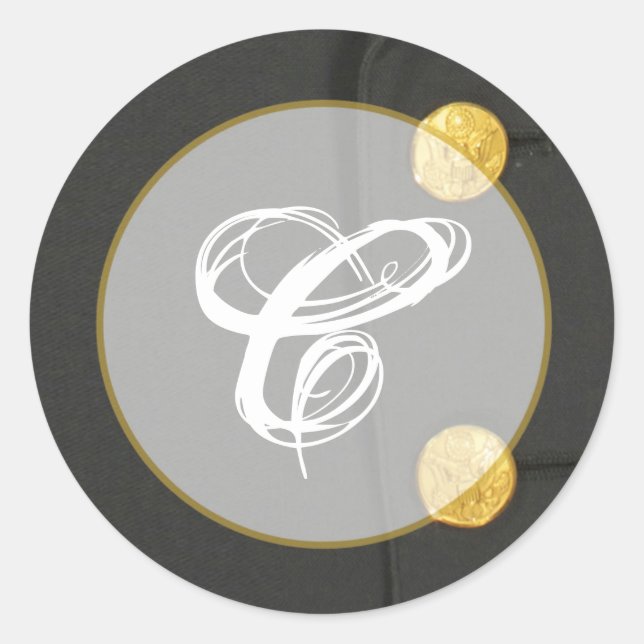 Adesivo Redondo 20 - 1.5 Envelope VESTIDO DO EXÉRCITO DE Selo VERD (Frente)