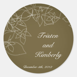 Adesivo Redondo 20 - 1,5" Favor Autocolantes Autumn Floral Fall Br