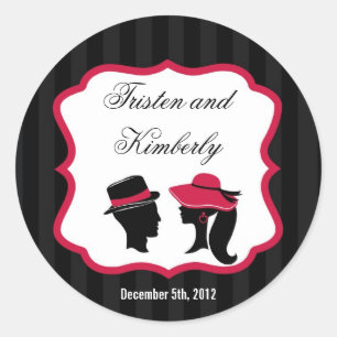 Adesivo Redondo 20 - 1,5" Favor de Stickers Formal Hats Elegante