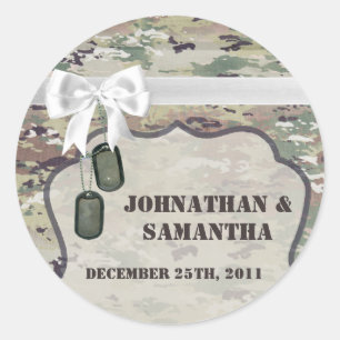 Adesivo Redondo 20 - 1,5" Favor Stickers Exército OCP Camo Unifor