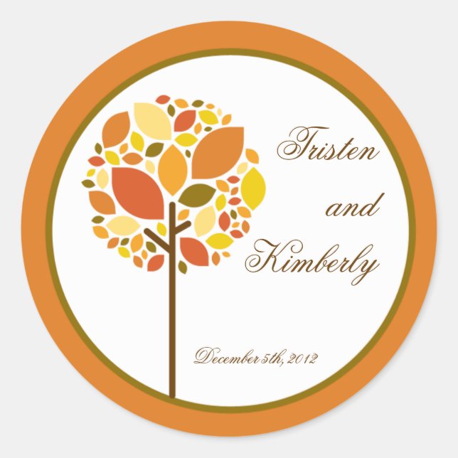 Adesivo Redondo 20 - 1,5" Favor Stickers Moderno outono Queda (Frente)