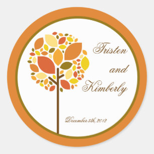 Adesivo Redondo 20 - 1,5" Favor Stickers Moderno outono Queda