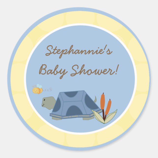 Adesivo Redondo 20 - 1,5" Favor Vinhetas Pulando Tartaruga Sapo (Frente)