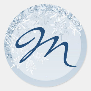 Adesivo Redondo 20 - 1.5 Flocos de neve de cristal de envelope