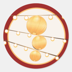 Adesivo Redondo 20 - 1.5 Lanternas de papel de selo de envelopes e