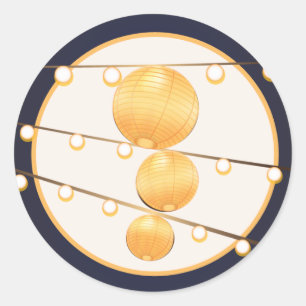 Adesivo Redondo 20 - 1.5 Lanternas de papel de selo de envelopes e