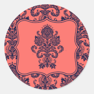 Adesivo Redondo 20 - 1.5 Marinho de selo azul Cora azulada Lace de