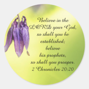 Adesivo Redondo 20:20 das crónicas do texto 2 da bíblia