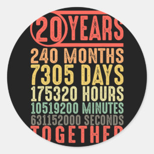 Adesivo Redondo 20 Casamento De Aniversário Dele Os Casais Corresp