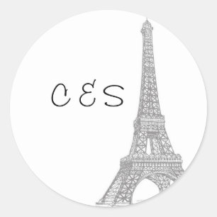 Adesivo Redondo 20 Casamento em Palavras de Favor de Paris