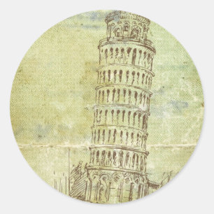 Adesivo Redondo 20 Casamento em Pisa Envelope Seal