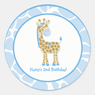 Adesivo Redondo 20 Cupcake Personalizável Toppers Jungle Giraffe