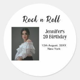 Adesivo Redondo 20 do Rock n roll