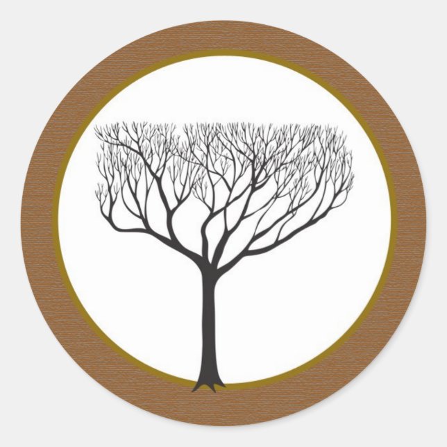 Adesivo Redondo 20 Fall Tree Envelope Seal (Frente)