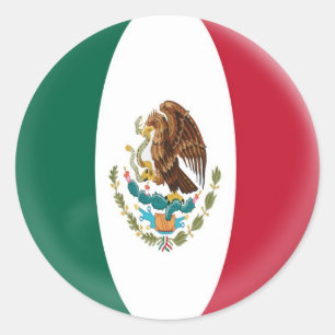 Adesivo Redondo 20 pequenos autocolantes México bandeira mexicana