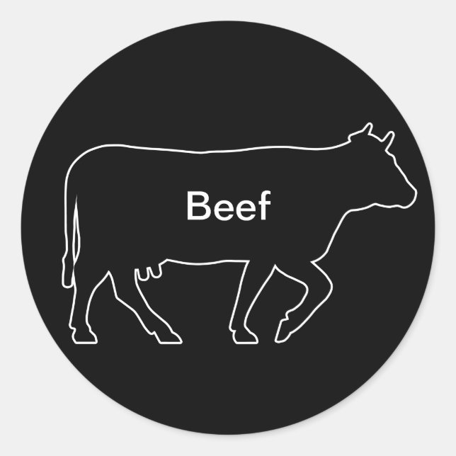 Adesivo Redondo 20x Stickers Meal Choice Beef (Frente)