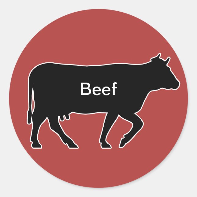 Adesivo Redondo 20x Stickers Meal Choice Beef (Frente)