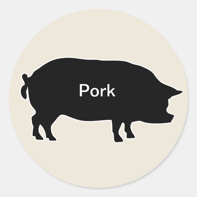 Adesivo Redondo 20x Stickers Meal Choice Pork (Frente)