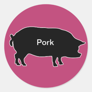 Adesivo Redondo 20x Stickers Meal Choice Pork