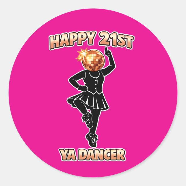 Adesivo Redondo 21st Birthday Party Pink Sticker rose gold (Frente)