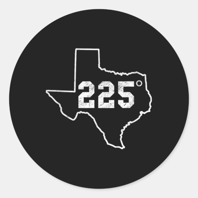 Adesivo Redondo 225 Graus De Carne De Fumante De Churrasco Do Texa (Frente)
