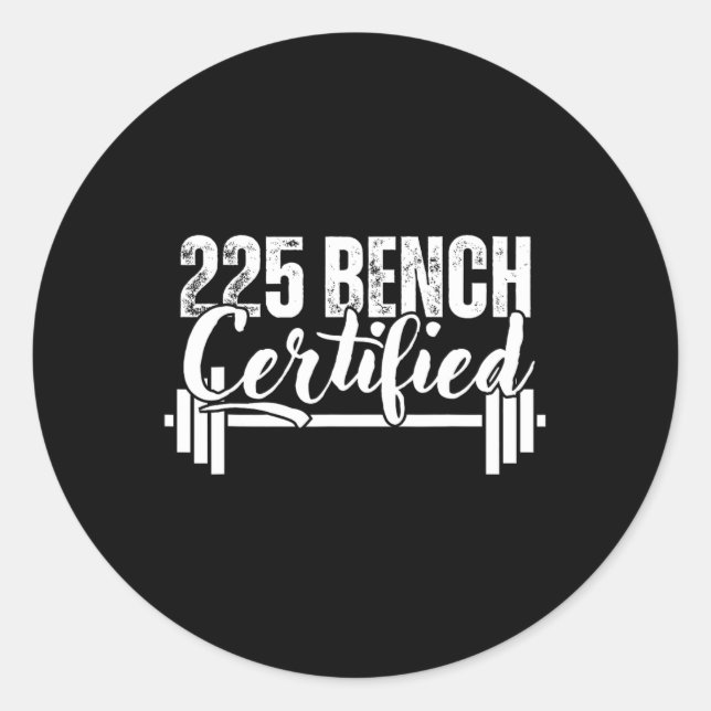 Adesivo Redondo 225 Lbs Bench Certified  (Frente)