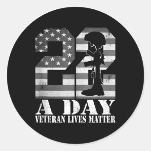 Adesivo Redondo 22 Veterano Vive Bandeira Americana Militar Vete