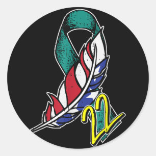 Adesivo Redondo 22 Veteranos Ptsd Suicídio Sensibilização Para Os 