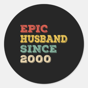 Adesivo Redondo 23º Aniversário de Casamento para Him Epic Husband
