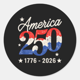 Adesivo Redondo 250º Aniversário 250 Americano 4 de Julho