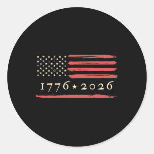 Adesivo Redondo 250º Aniversário da América 1776-2026 Bandeira dos