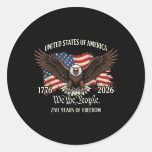 Adesivo Redondo 250º Aniversário Estados Unidos 1776 2026