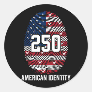 Adesivo Redondo 250º Aniversário EUA 1776-2026 Patriótico American