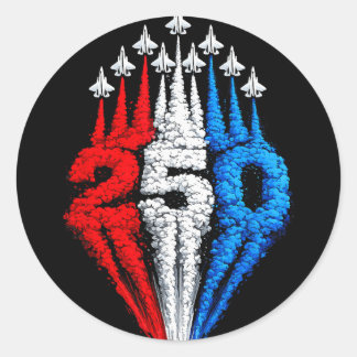 Adesivo Redondo 250º Aniversário EUA Patriótico 250 Anos 4 de Julh