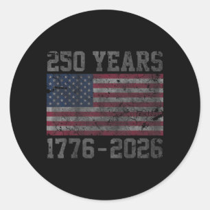 Adesivo Redondo 250º Aniversário EUA Patriótico 250 Anos Americano