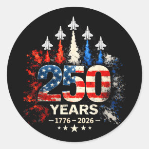 Adesivo Redondo 250º aniversário EUA patriótico 250 anos americano