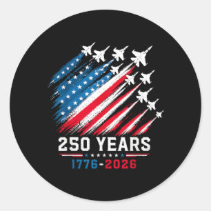 Adesivo Redondo 250º Aniversário Usa Patriótico 250 Anos