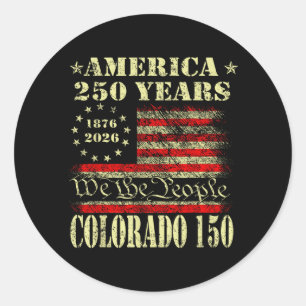 Adesivo Redondo 250 América Colorado 150 Anos Bandeira Americana