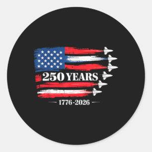 Adesivo Redondo 250 Aniversário EUA 250º Americano 250 Anos 4º