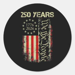Adesivo Redondo 250 Anos 1776-2026 250º Aniversário Bandeira dos E