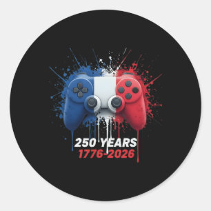 Adesivo Redondo 250 Anos 1776-2026 250º Aniversário Jogos Jogador