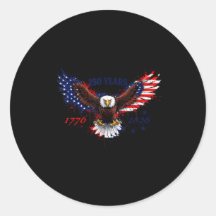 Adesivo Redondo 250 anos 1776–2026 águia americana bandeira patrió