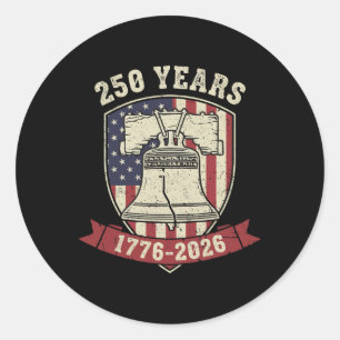 Adesivo Redondo 250 Anos 1776 2026 América 4 De Julho
