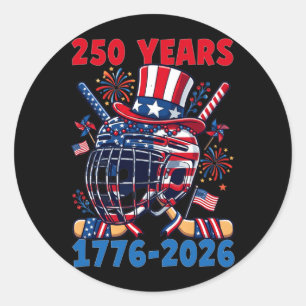 Adesivo Redondo 250 Anos 1776 2026 Aniversário de 250 anos de Hóqu