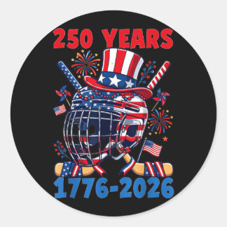 Adesivo Redondo 250 Anos 1776 2026 Aniversário de 250 anos de Hóqu