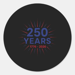 Adesivo Redondo 250 Anos 1776-2026 Aniversário de 250 anos Logotip